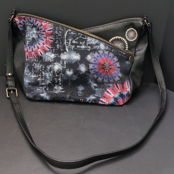 Desigual Women's Asymetrical Stylish Black /Multicolor Crossbody Bag. - Picture 1 of 15